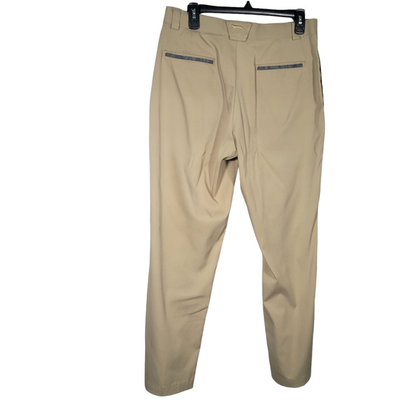 Slazenger Mens Khaki Straight Stretch Chino Golf Pants 32 x 30 Beige Performance - Picture 2 of 12